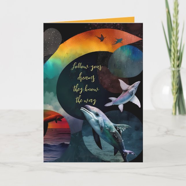 Cartão Siga a saudação de graduação dos seus sonhos (Frente)