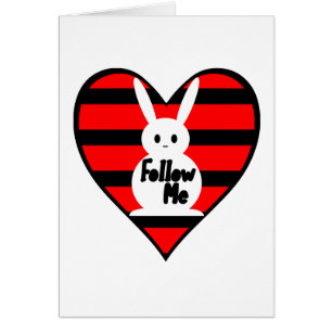 Cartão Siga-me o coelho branco