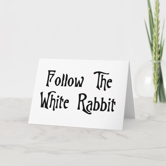 Cartão Siga O Coelho Branco (Frente)