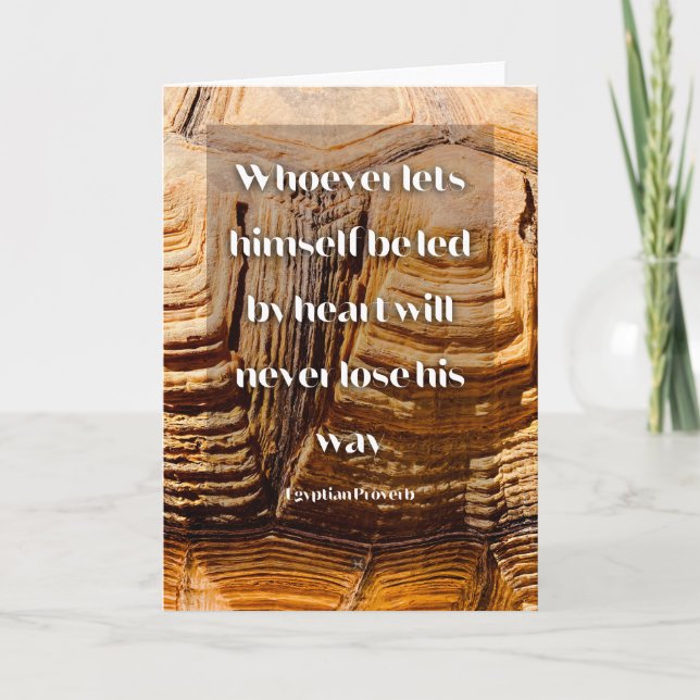 Cartão Siga seu coração Proverbo Egípcio Inspiracional (Frente)