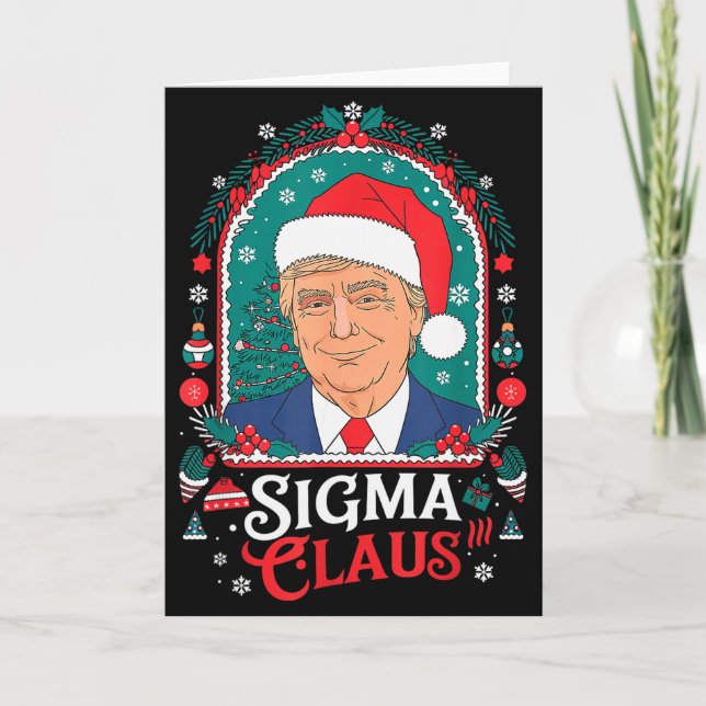 Cartão Sigma Claus Festive Political Humor Trump Santa Ha (Frente)
