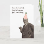 Cartão Sigmund Freud Funny 35º Aniversário<br><div class="desc">Sigmund Freud está empolgado por 35 anos. Engraçado design centrado em Freud para qualquer pessoa interessada em psicologia.</div>