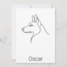Cartão Signature German Shepherd One Line Art Personalize