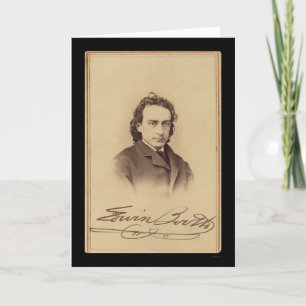 Cartão Signed Card of Actor Edwin Booth 1862