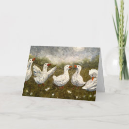 Cartão Silêncio Quack: Ganso Noite Estrelada Pato Branco