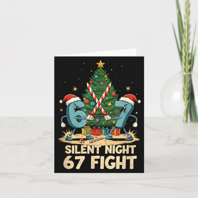 Cartão Silent Night 67 Fight Funny Christmas Tee  (Frente)