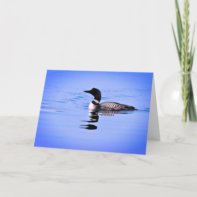 Cartão Silent wonders blank greeting card Loon (Frente)