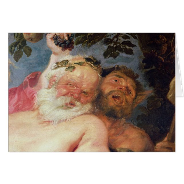 Cartão Silenus bêbedo apoiado por Satyrs, c.1620 (Frente Horizontal)