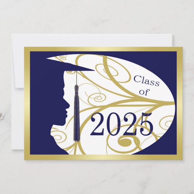 Cartão Silhouette 2025 Dourado e Azul (Frente)
