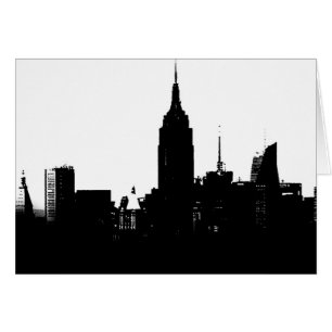 Cartão Silhouette Black White New York