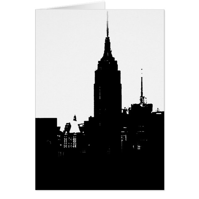 Cartão Silhouette Black White New York (Frente)
