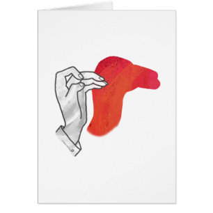 Cartão Silhouette Camel Vermelho Mão