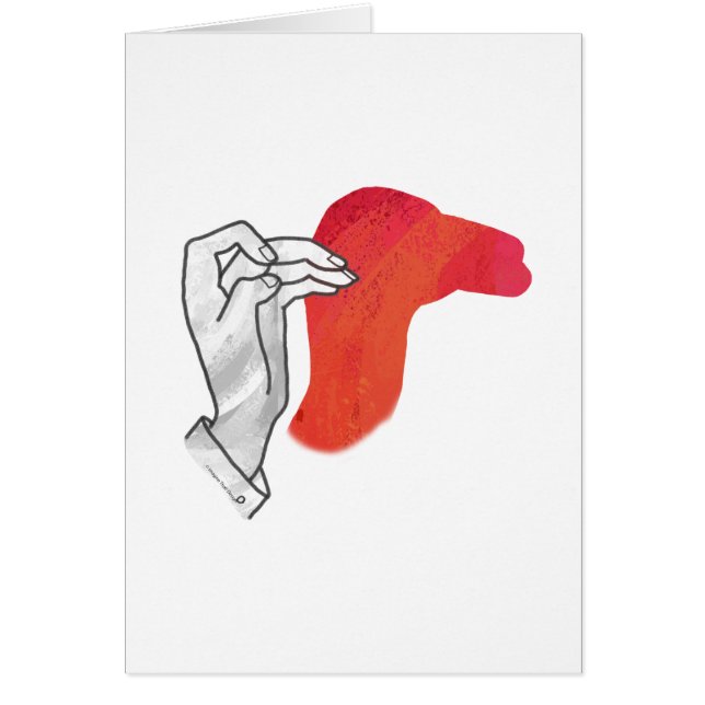 Cartão Silhouette Camel Vermelho Mão (Frente)