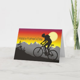 Cartão Silhouette Mountain Bike Happy Father's Day