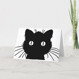 Cartão Silhouette of a black cat vintage illustration
