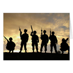Cartão Silhouette of Soldiers in 1011 Airborne Division