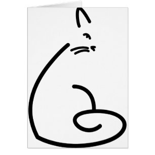 Cartão Silhueta artística do gato de Swirly