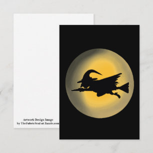 Cartão Silhueta da Bruxa Má Voadora