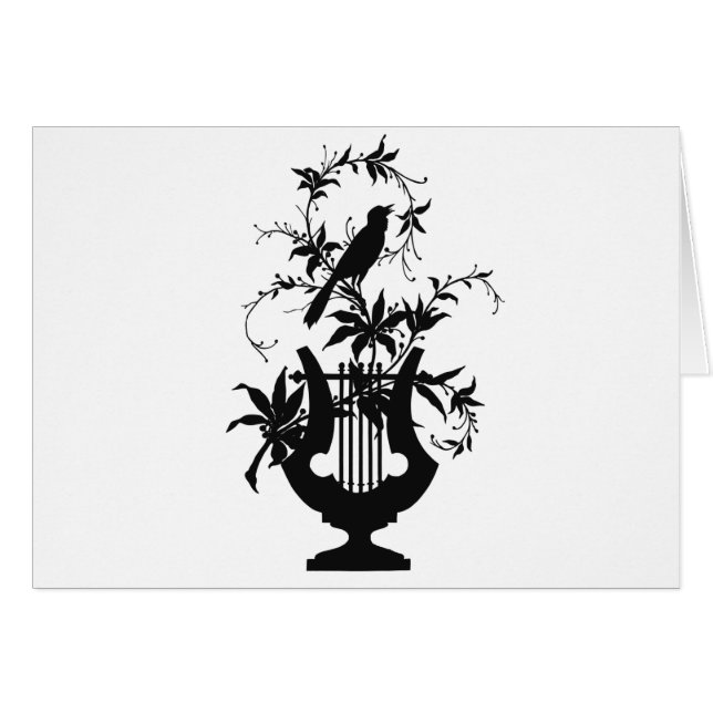 Cartão Silhueta de aves (Frente Horizontal)