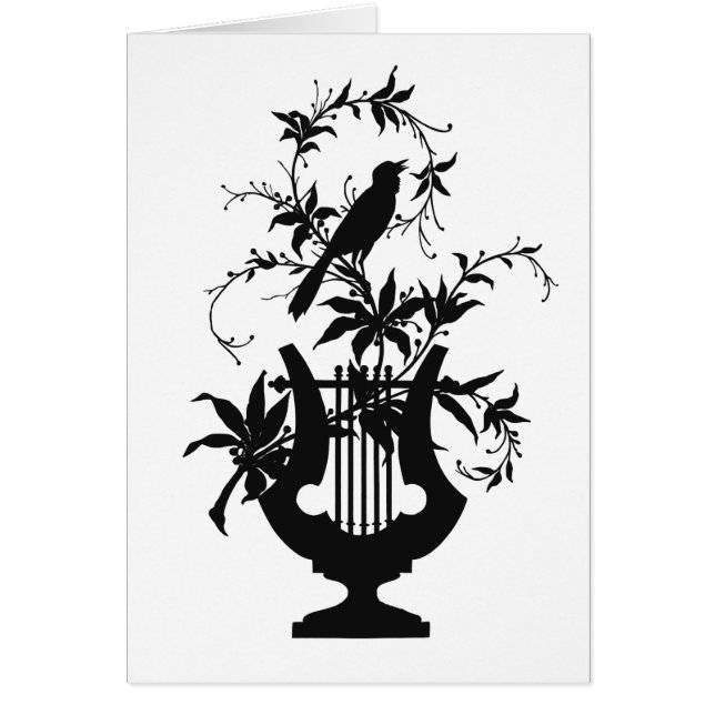 Cartão Silhueta de aves (Frente)