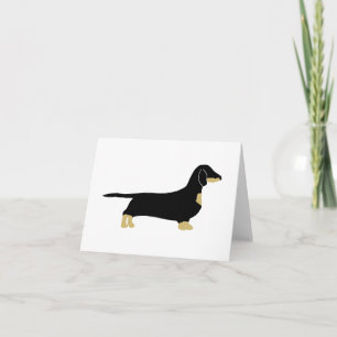Cartão silhueta de dachshund preto e marrom