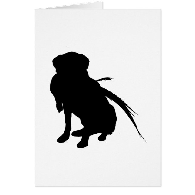 Cartão Silhueta de Labrador Retriever com faisão (Frente)