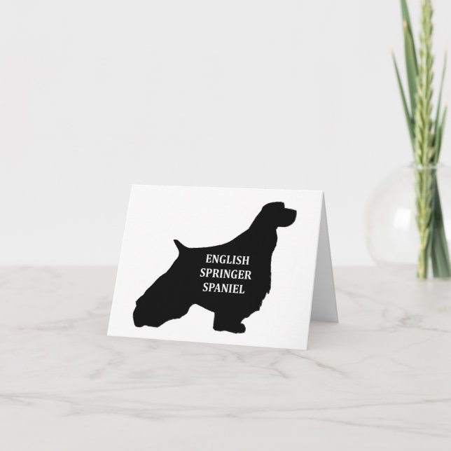Cartão silhueta de nome do spaniel de goleado inglês (Frente)