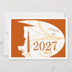Cartão Silhueta Laranja e Branco 2027