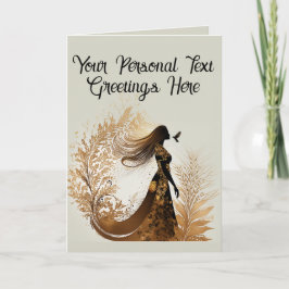 Cartão Silhueta Personalizável de Mulher Africana Bonita