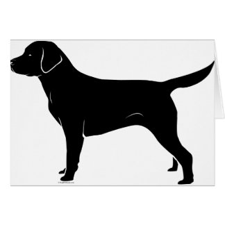 Cartão Silhueta preta clássica de labrador retriever