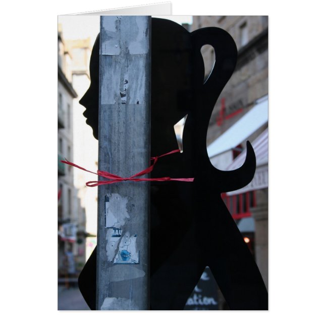 Cartão Silhueta Preta na Fotografia da Rua (Frente)