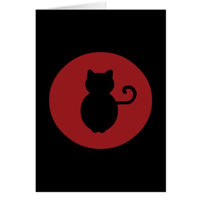 Cartão Silhuette de sinal de gato (Frente)