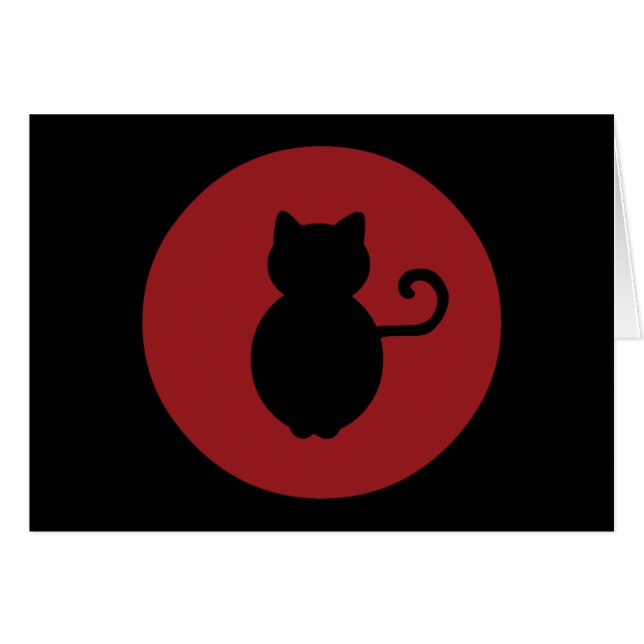 Cartão Silhuette de sinal de gato (Frente Horizontal)