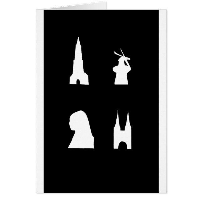 Cartão Silhuette delft em preto (Frente)