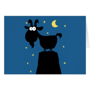 Cartão Silhuette of Goat on Mountain