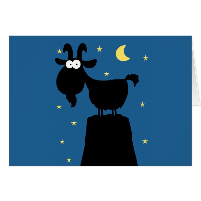 Cartão Silhuette of Goat on Mountain (Frente Horizontal)