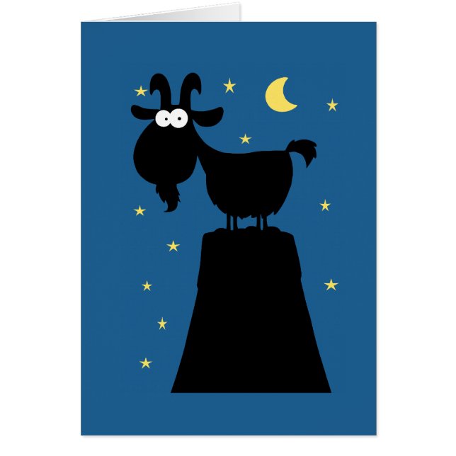 Cartão Silhuette of Goat on Mountain (Frente)