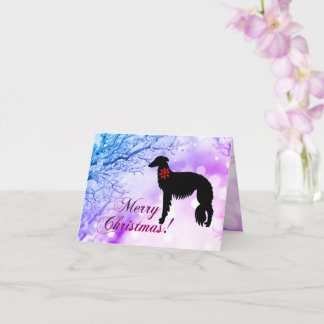 Cartão Silken Windhound Merry Christmas Card