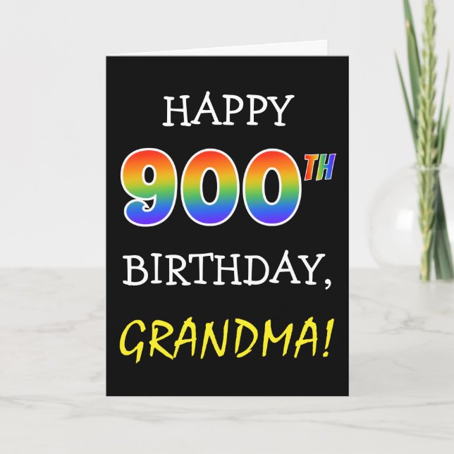 Cartão Silly, Joking "HAPPY 900TH BIRTHDAY, GRANDMA!" (Frente)