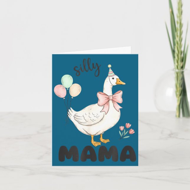 Cartão Silly Mama Goose Mom Birthday Party Family Matchin (Frente)