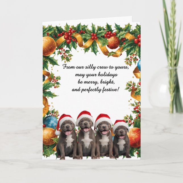 Cartão Silly puppies holiday card (Frente)