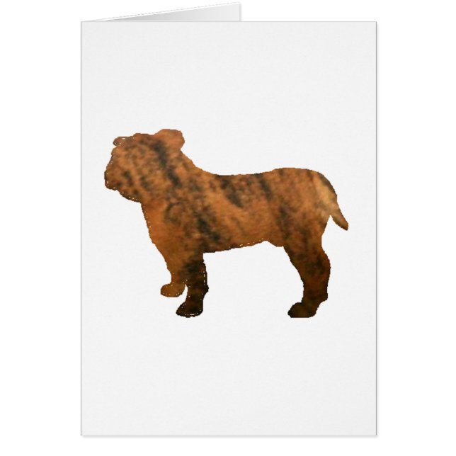 Cartão silo de brindle vermelho de buldogue (Frente)