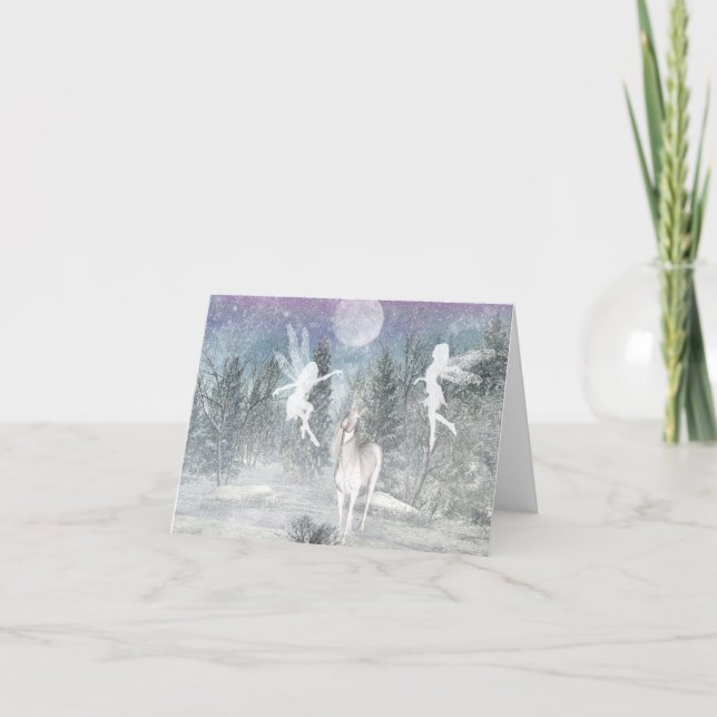 Cartão Siluets Note de fantasia de inverno (Frente)