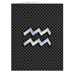 Cartão Silver Aquarius Símbolo Zodiac Estilo de Fibra Car