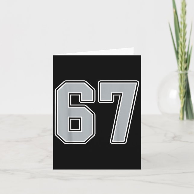 Cartão Silver Black White Number 67 Jersey Player Uniform (Frente)