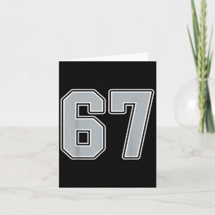 Cartão Silver Black White Number 67 Jersey Player Uniform
