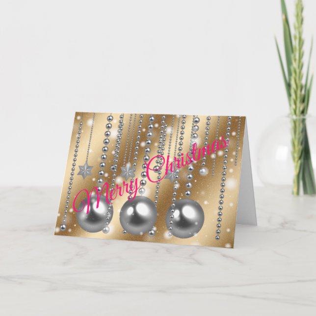 Cartão Silver Dourado Feliz Natal (Frente)