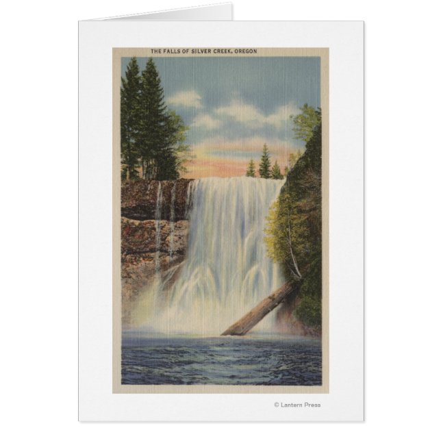 Cartão Silver Falls on Silver Creek, Oregon View (Frente)