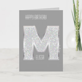 Cartão Silver Letter M