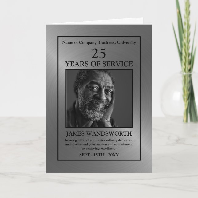 Cartão Silver/Personalised Photo - Employee Award Card (Frente)